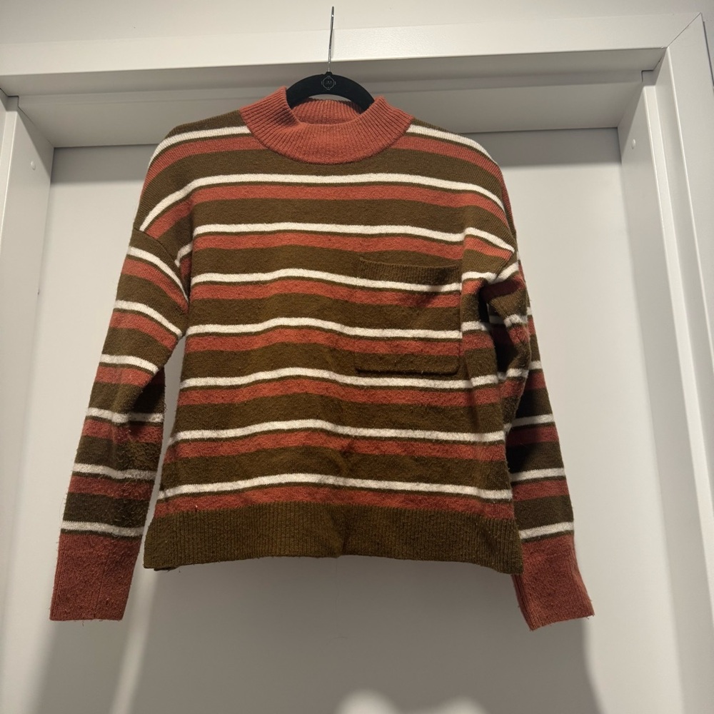 Madewell Multicolor Striped Mock Neck Sweater